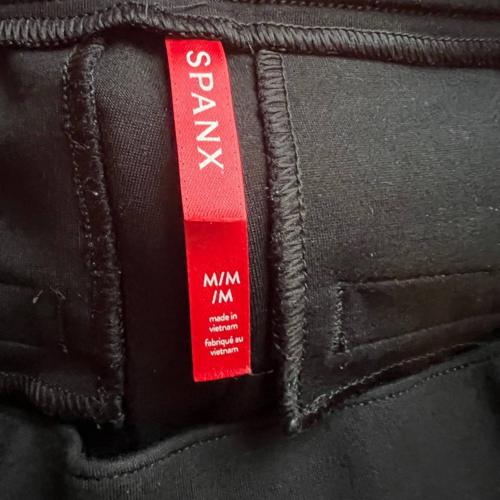 Spanx Perfect Pant High Rise Black Size M Slim Straight Stretch Ponte Shaping - Picture 4 of 6